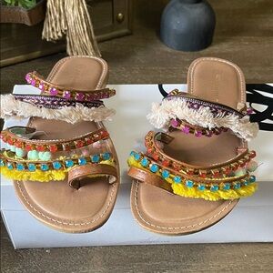 Charles Albert Multicolor Beaded Sandals